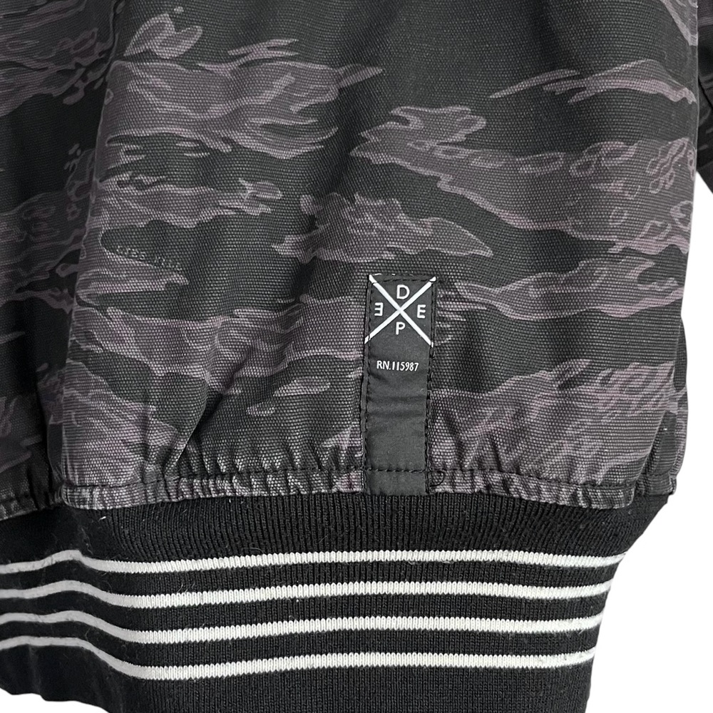 10.Deep Varsity Jacket Medium Camo Black Streetwear Rare - Picture 9 of 15